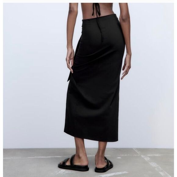 ZARA BLACKβBOW TIE SKIRT - Picture 9 of 12